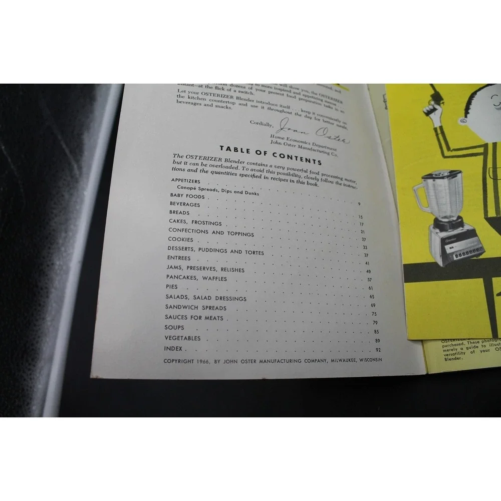 OSTERIZER Spin Cookery Blender Cook Book 1967 Vintage Recipe Book 63692